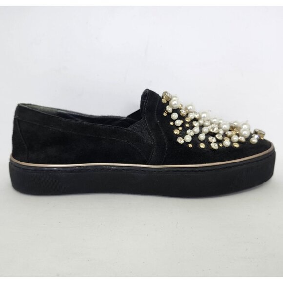 Stuart Weitzman Women's Black Suede Shoes W/Embellishments Size 6, 8.5, 9 & 9.5 - Picture 3 of 6